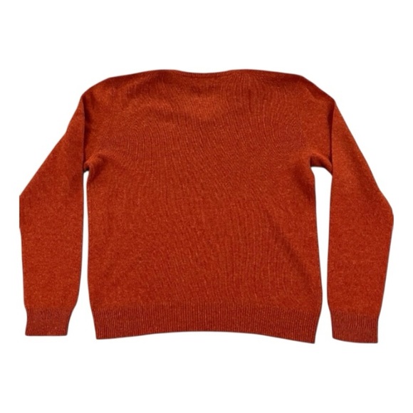 Polo Ralph Lauren 100% Lambswool V Neck Sweater Sz L Orange - Picture 2 of 4